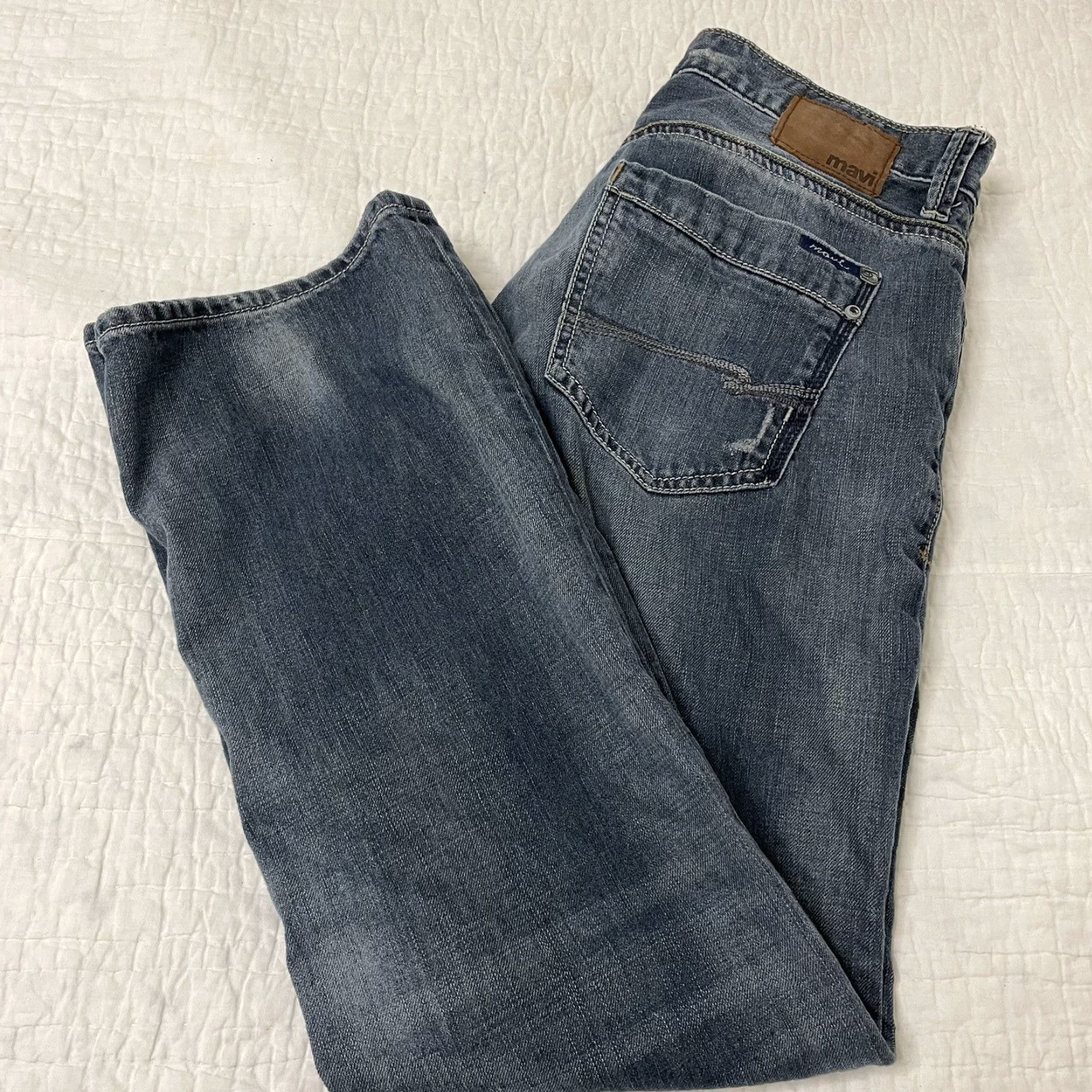 Vintage Mavi Jeans Mitch Jeans Men 36x34 Blue Boot Cut Zip Fly Made in Egypt Denim Distressed Regular 5-Pocket Mens Jeans Blue Cowboy Classic Vintage No Size US 36 / EU 52 - 2 Thumbnail