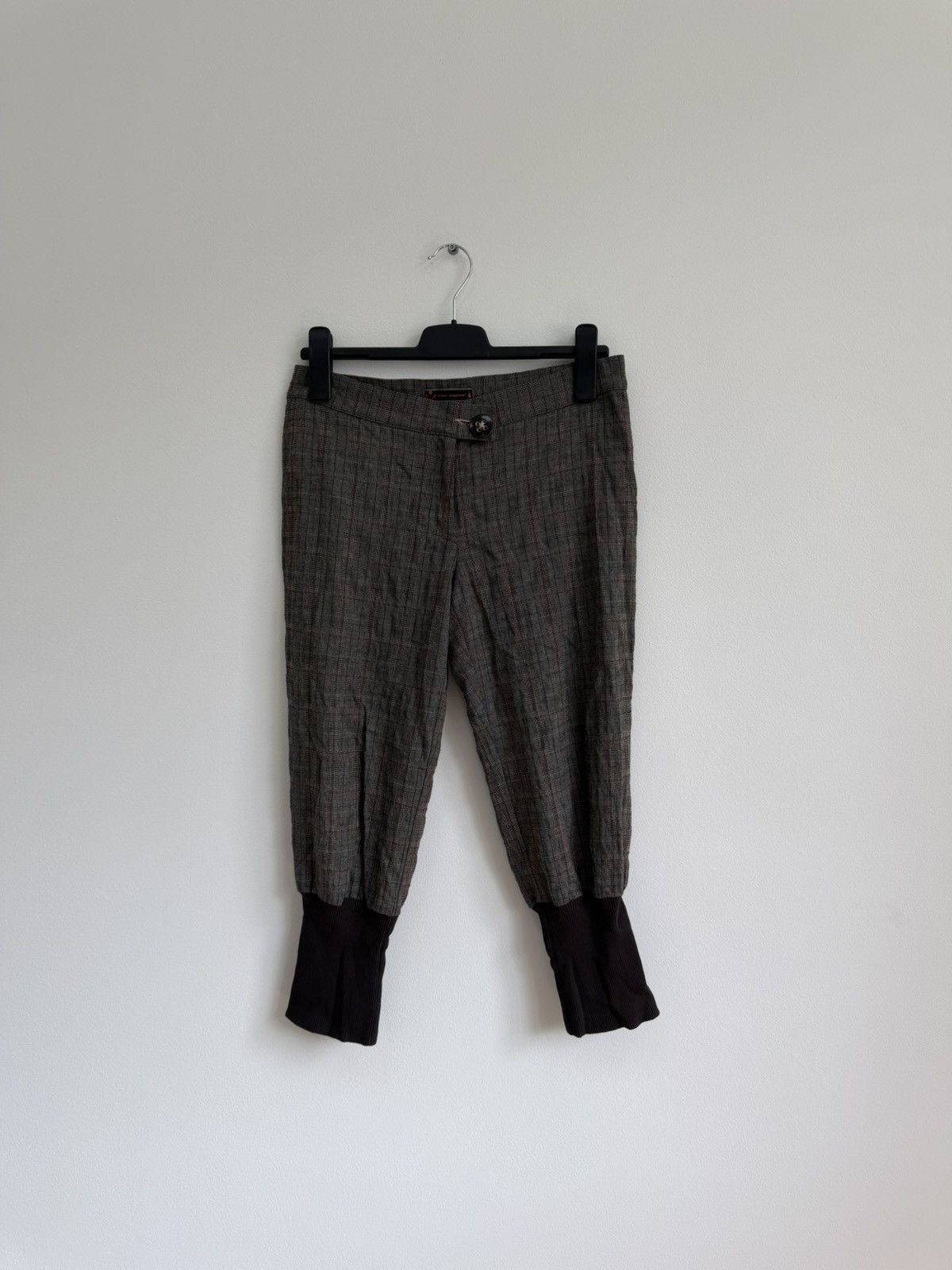 Cop Copine Cop.Copine France Plaid Checked Cropped Pants Avant-Garde Size 28" / US 6 / IT 42 - 1 Thumbnail