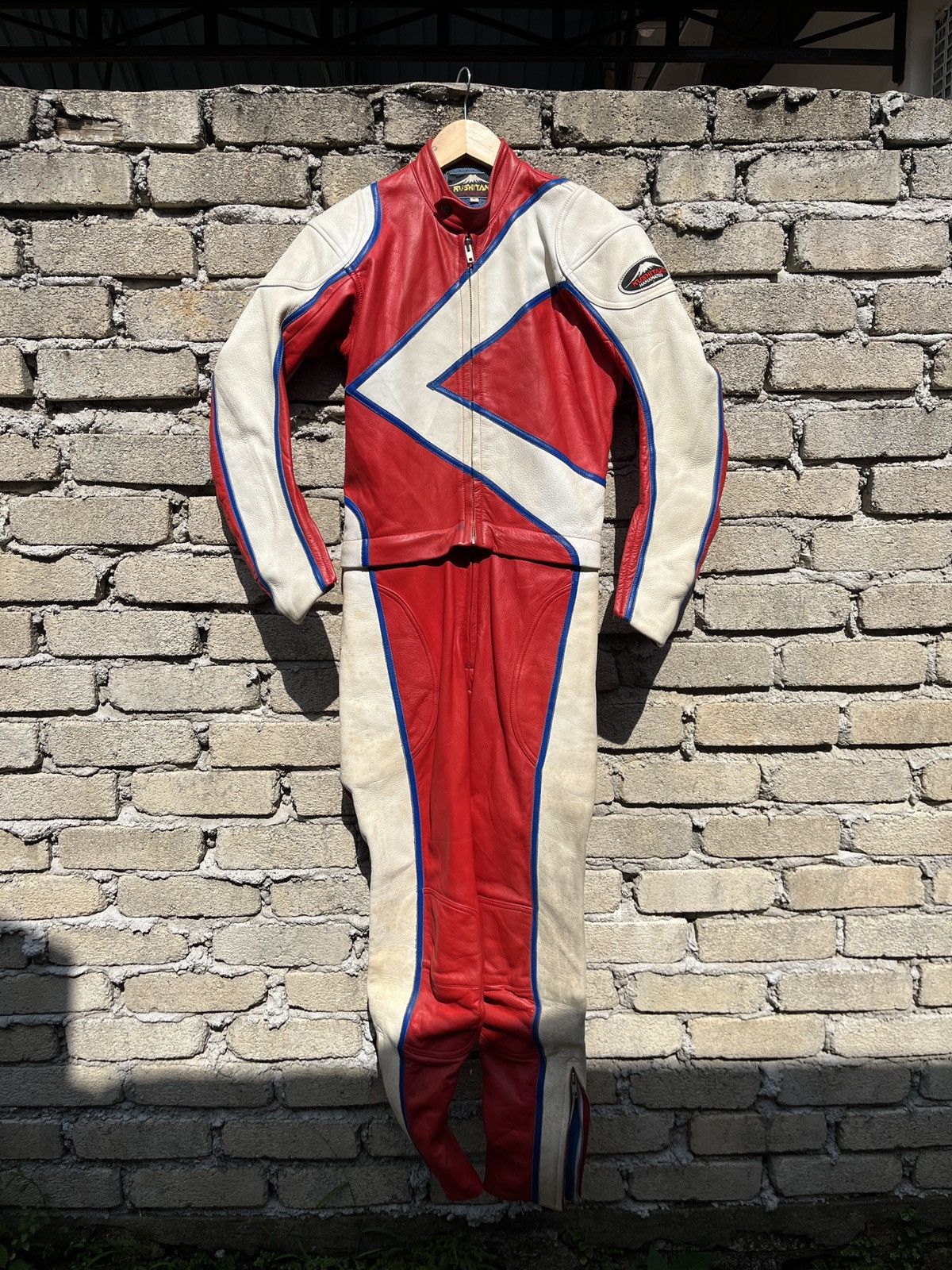 Genuine Leather × Vintage Kushitani Hamamatsu 2 Pieces Overall Leather Racing Set Size US 30 / EU 46 - 3 Thumbnail
