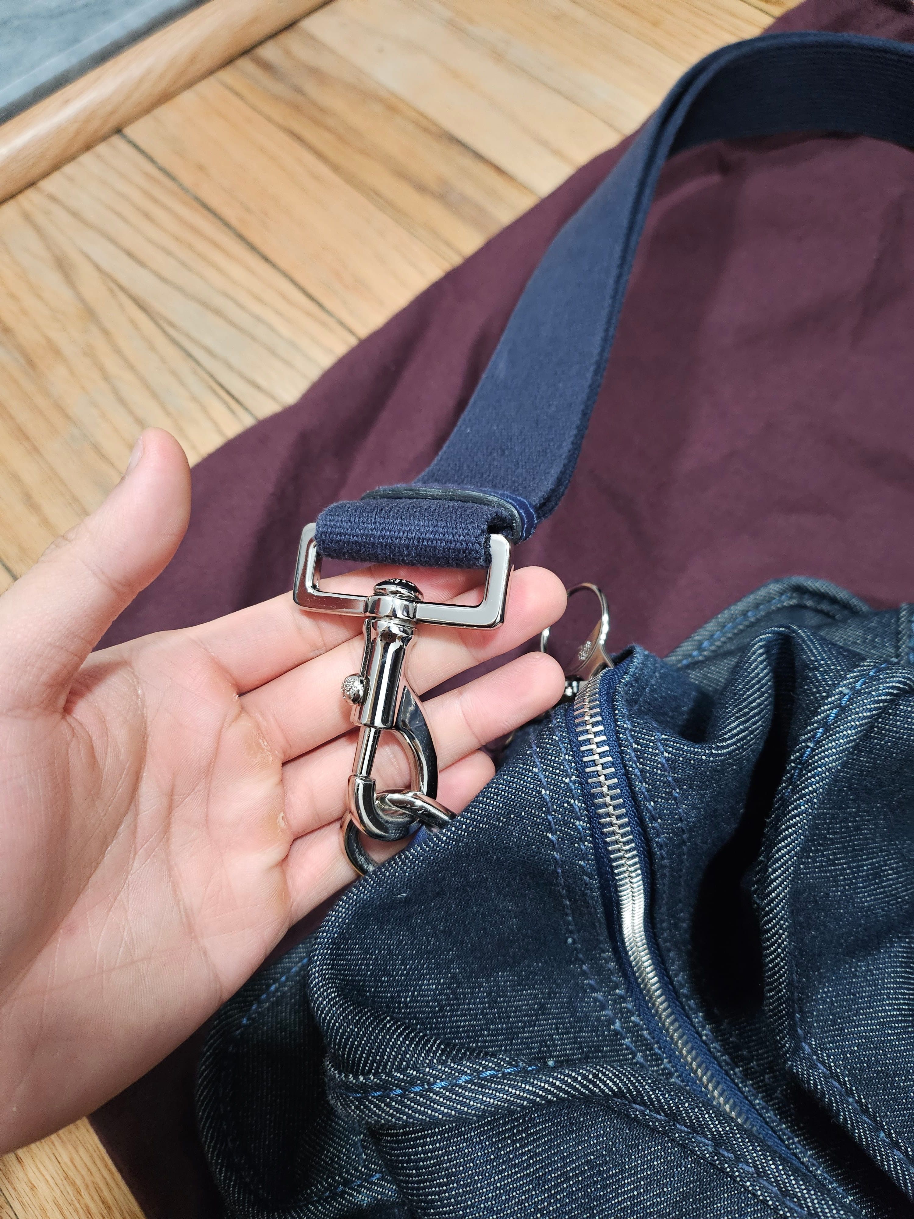 Mulberry Mulberry Denim Clipper Style Holdall Weekender Bag Size ONE SIZE - 4 Thumbnail