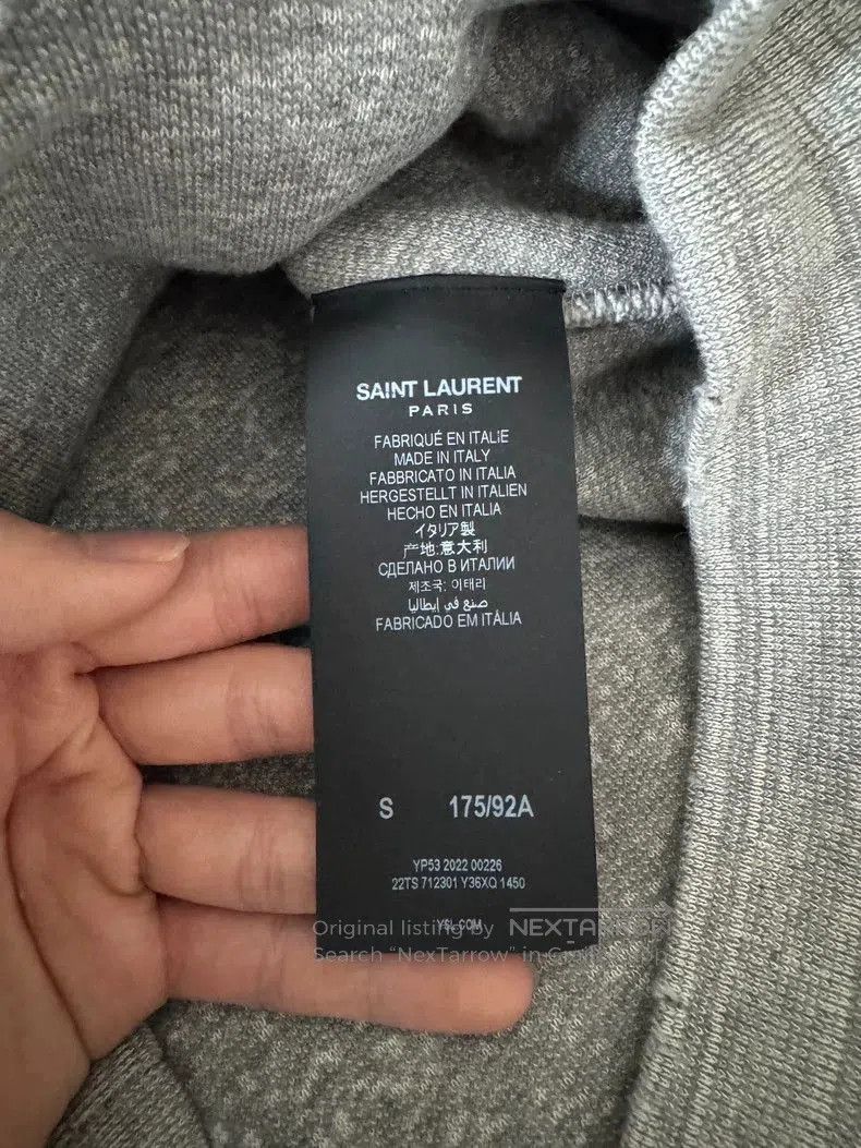 Saint Laurent Paris Saint Laurent Paris Grey logo sweatshirt. Size US S / EU 44-46 / 1 - 6 Thumbnail