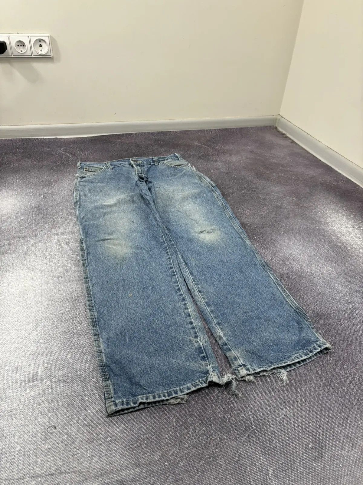 Dickies × Vintage Vintage Dickies Faded Light Blue Denim Skate Baggy Jeans Size US 31 - 5 Thumbnail