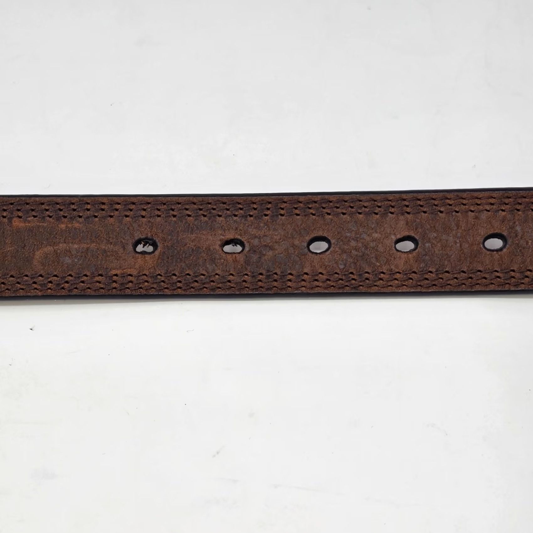 Vintage Cavenders Brown Leather Belt Big Buckle Size 30 Western Cowboy Bull Rider Rodeo Belt Mens Size 30 - 4 Thumbnail