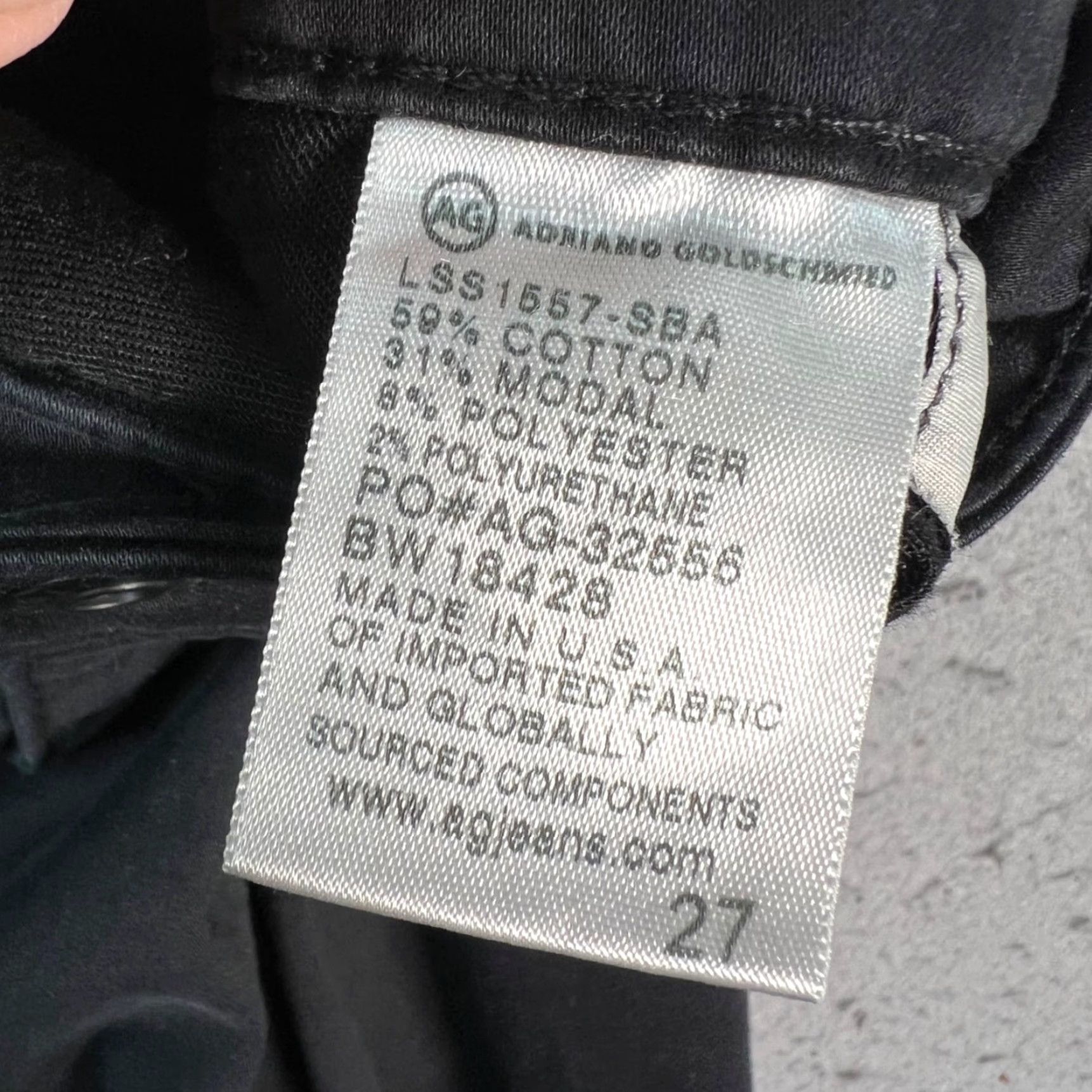 Vintage AG Adriano Goldschmied Jeans Womens 27 The Prima Crop Mid-Rise Cigarette Black Size 28" / US 6 / IT 42 - 5 Thumbnail