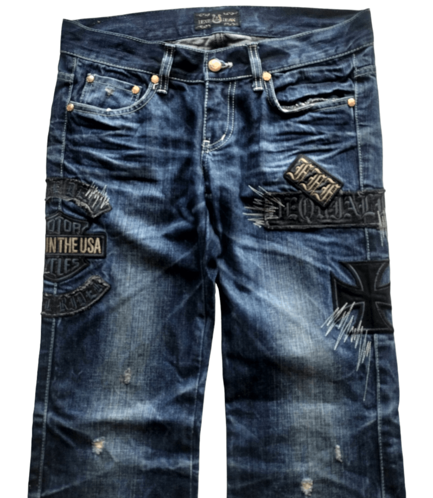 KMRii Flare jeans Dixie dean whisker patched Size US 30 / EU 46 - 7 Thumbnail