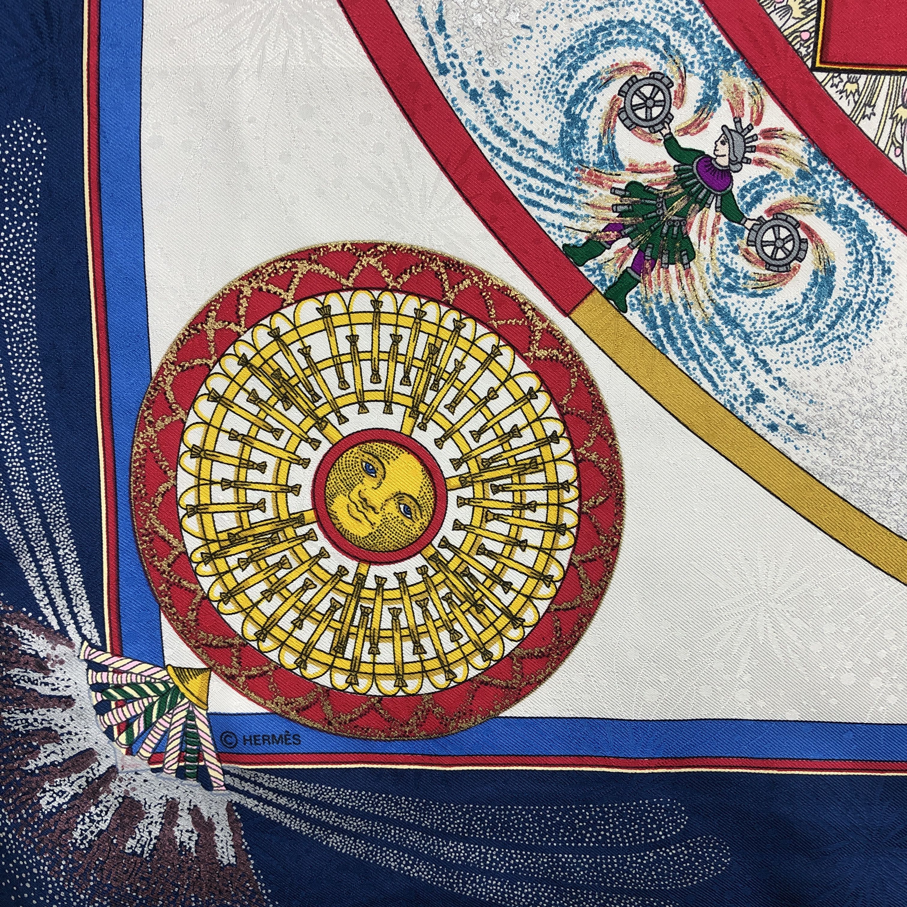 Hermes × Vintage Vintage Hermes Paris SILK Scarf Feux D'Artifice Stole Wraps Size ONE SIZE - 19 Thumbnail