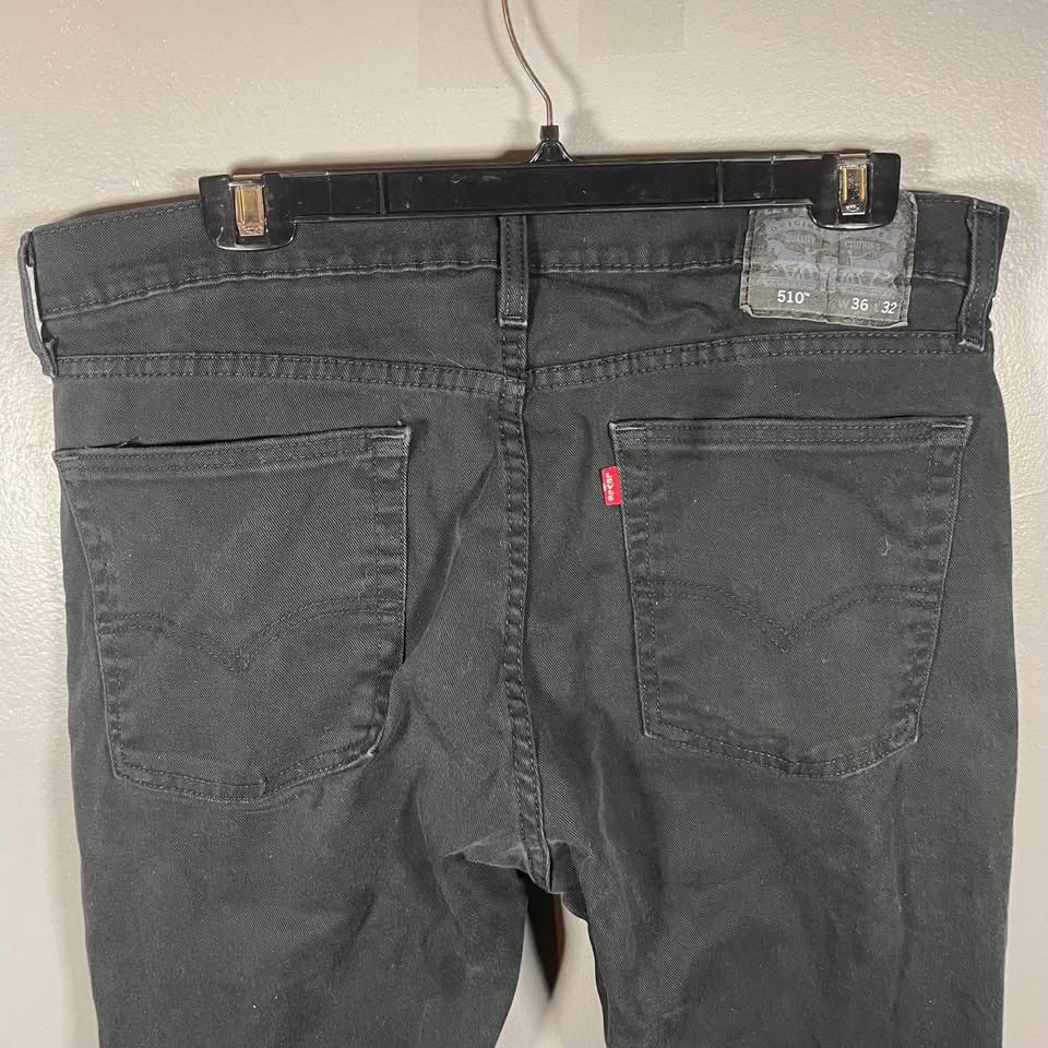 Levi's Levi's 510 Black Denim Jeans (36) Size US 36 / EU 52 - 3 Thumbnail