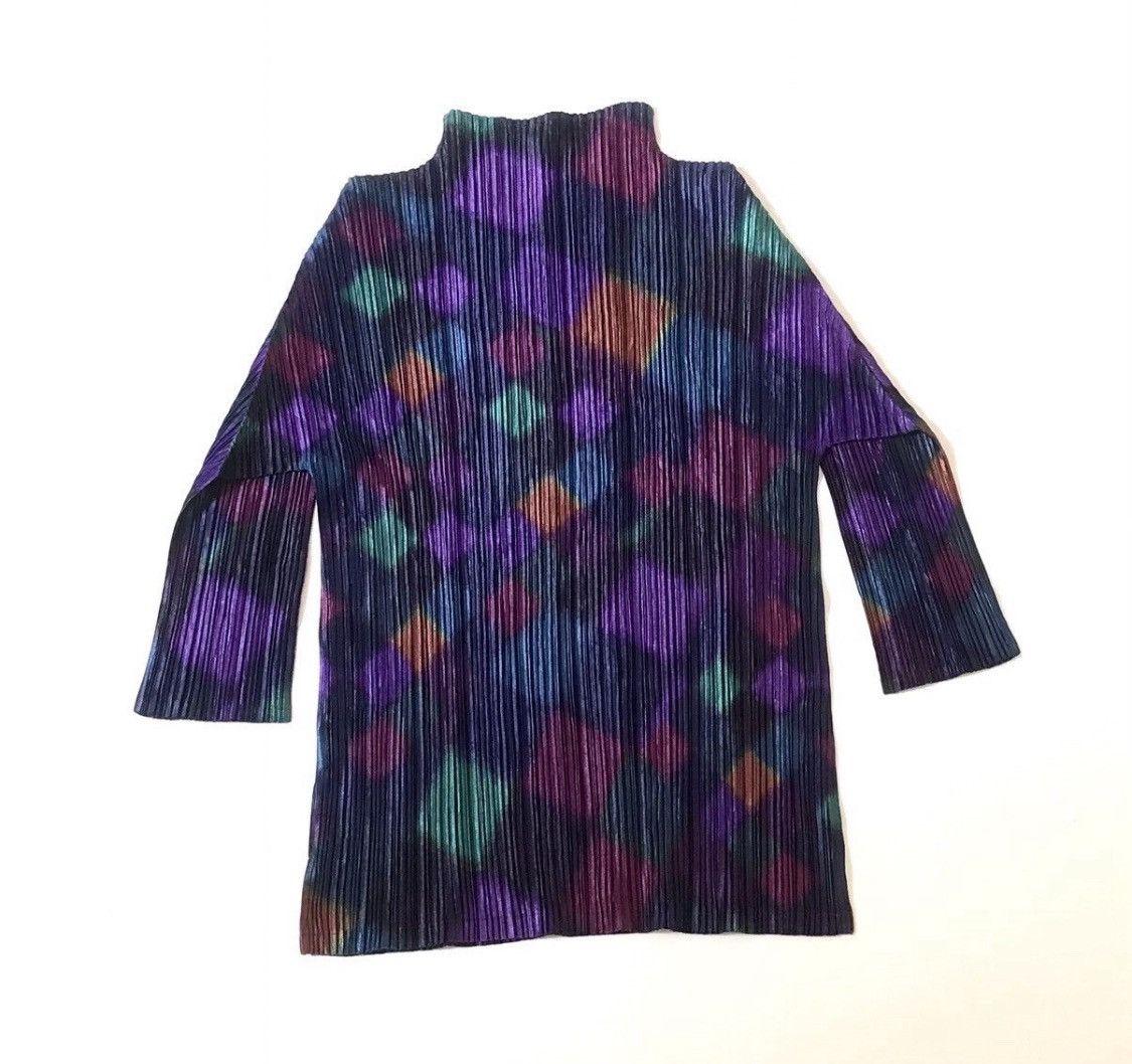 Pleats Please Issey Miyake Issey miyake pleats please multicolor mock neck Size S / US 4 / IT 40 - 1 Thumbnail