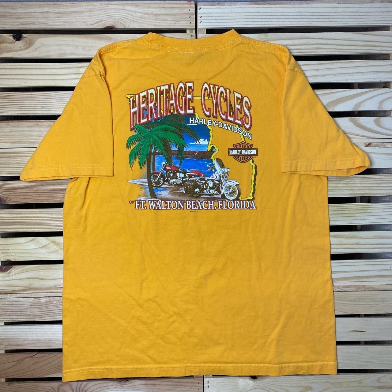 Harley Davidson Vintage Harley Davidson FL Yellow Surf Biker Tee Size XL Size US XL / EU 56 / 4 - 2 Thumbnail