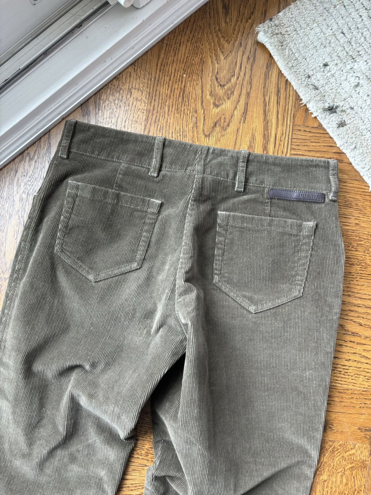 Prada × Vintage 2000s Prada Corduroy Pants 2006 Vintage Linea Rossa Trousers Size 30" / US 8 / IT 44 - 2 Thumbnail