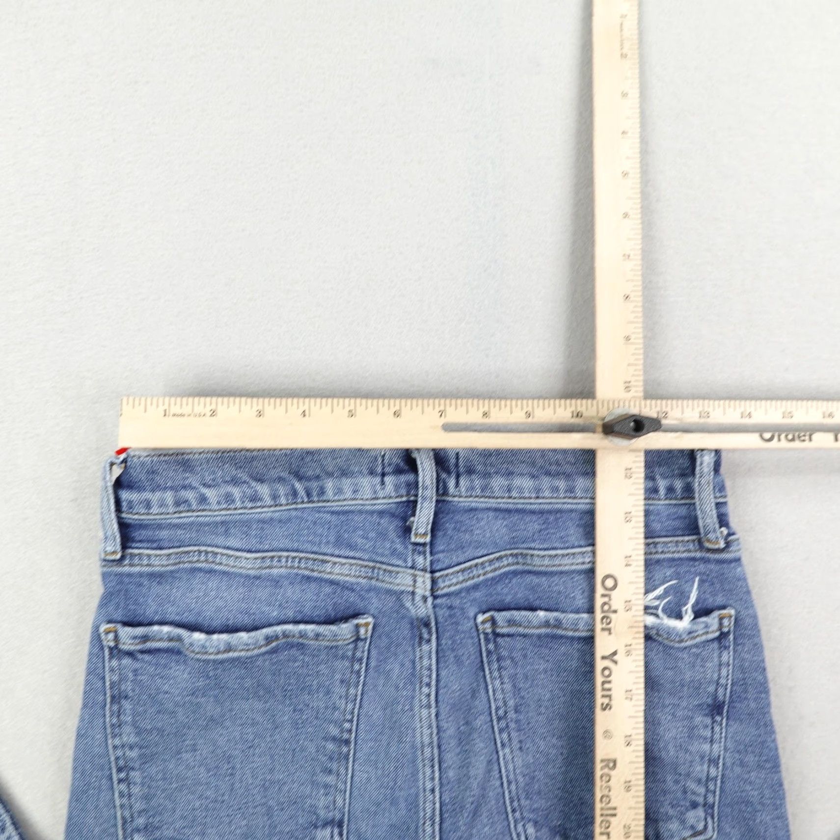 Agolde Agolde Jeans Womens 28 Blue Denim Nico Distressed High Rise Straight Button Fly Size 28" / US 6 / IT 42 - 7 Thumbnail