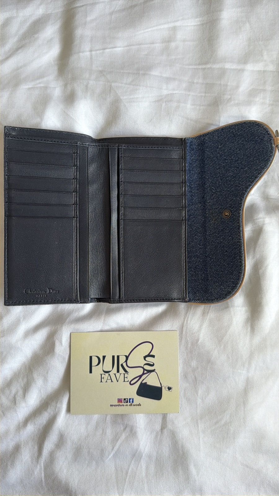 Dior Christian Dior Blue Denim Saddle Trifold Wallet Size ONE SIZE - 5 Thumbnail