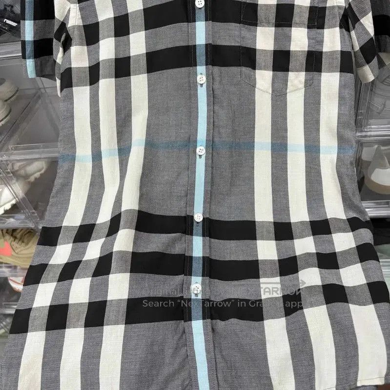 Burberry Burberry Gray Checkered Cotton Shirt. Size US S / EU 44-46 / 1 - 6 Thumbnail