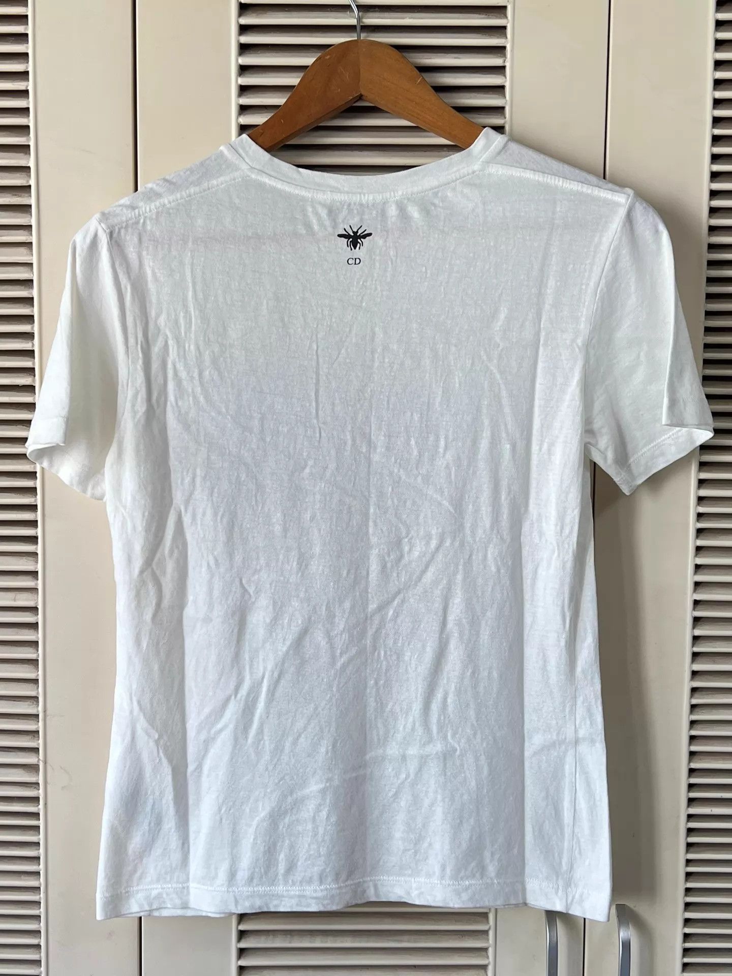 Dior Dior WhiteT-Shirt XS French Text + Bee Embroidery Size XS / US 0-2 / IT 36-38 - 2 Thumbnail