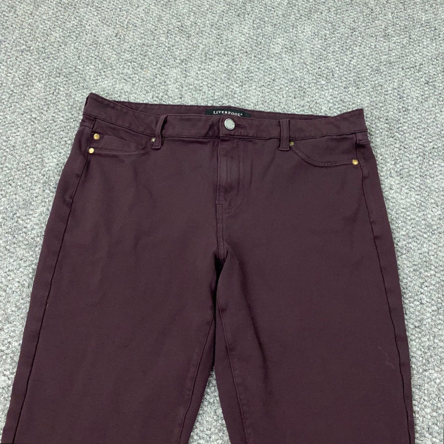 Vintage Liverpool Pants Womens Size 12 Purple Mid-Rise Business Casual Office Pants Size 34" / US 12 / IT 48 - 2 Thumbnail