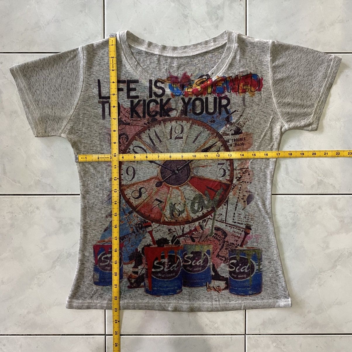 Other Vintage Artsy Clock Graphic Tee LifeIsDesignedToKickYour Size ONE SIZE - 13 Thumbnail