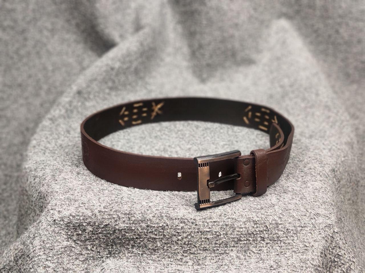 Diesel Diesel Industry Vintage Dark Brown Logo Mens Belt Y2K Style Size ONE SIZE - 3 Thumbnail