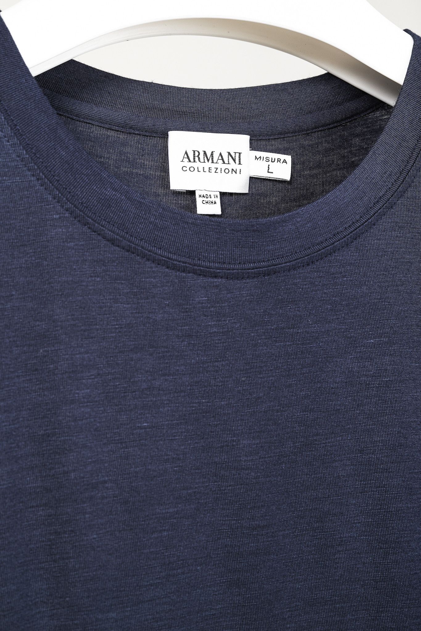 Armani Collezioni Armani Collezioni Navy Bamboo-Jersey T-Shirt Size US L / EU 52-54 / 3 - 4 Thumbnail