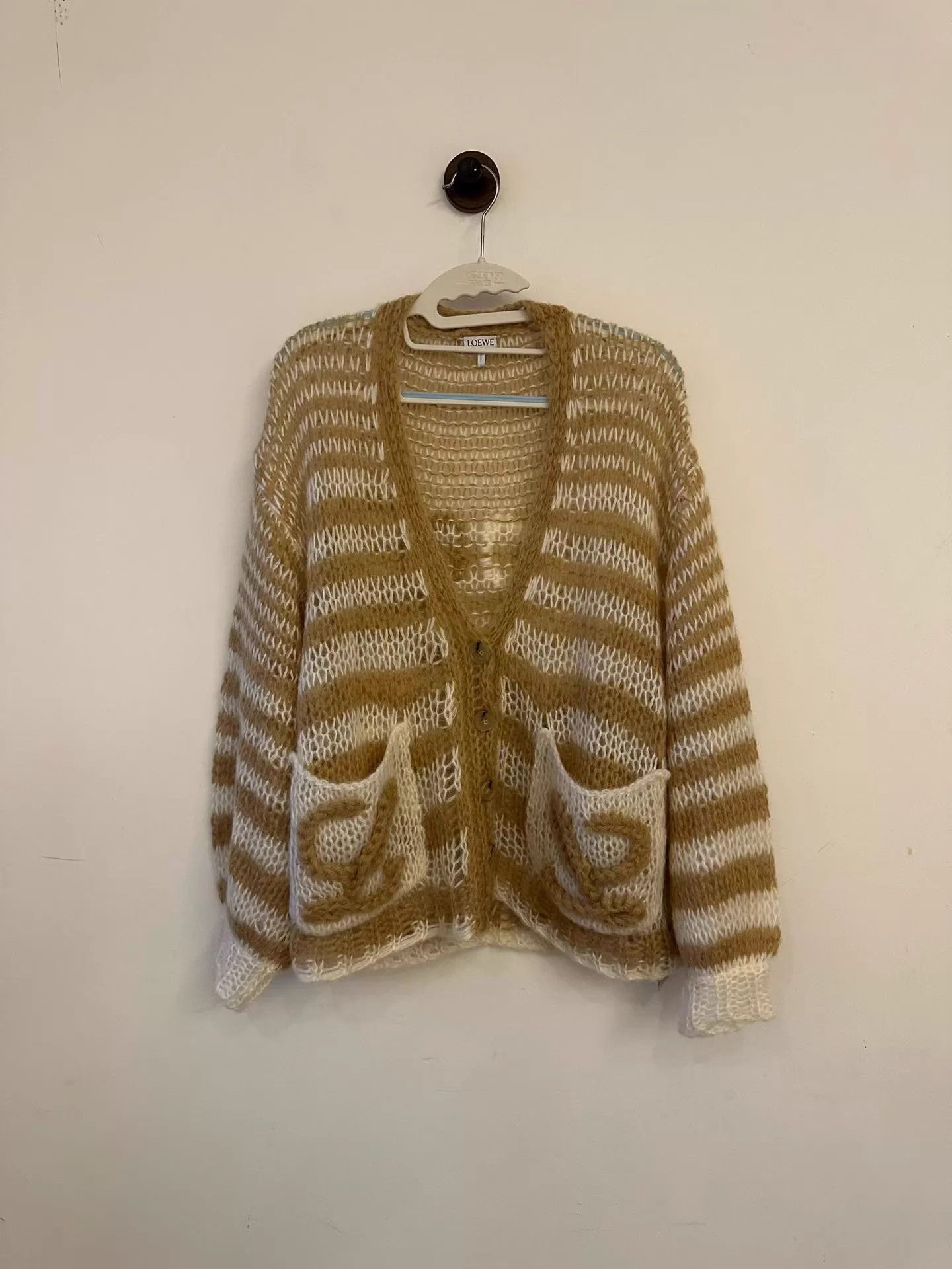 Loewe LOEWE striped mohair cardigan S Size S / US 4 / IT 40 - 1 Thumbnail