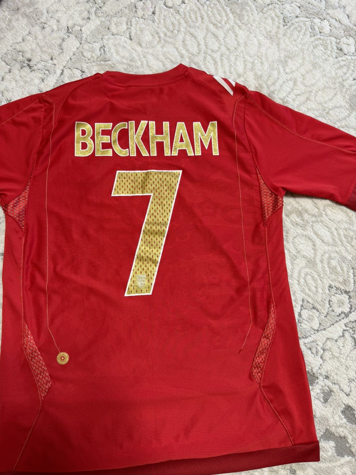 Umbro ENGLAND UMBRO 2006/2008 FOOTBALL AWAY JERSEY #7 BECKHAM Size US S / EU 44-46 / 1 - 4 Thumbnail