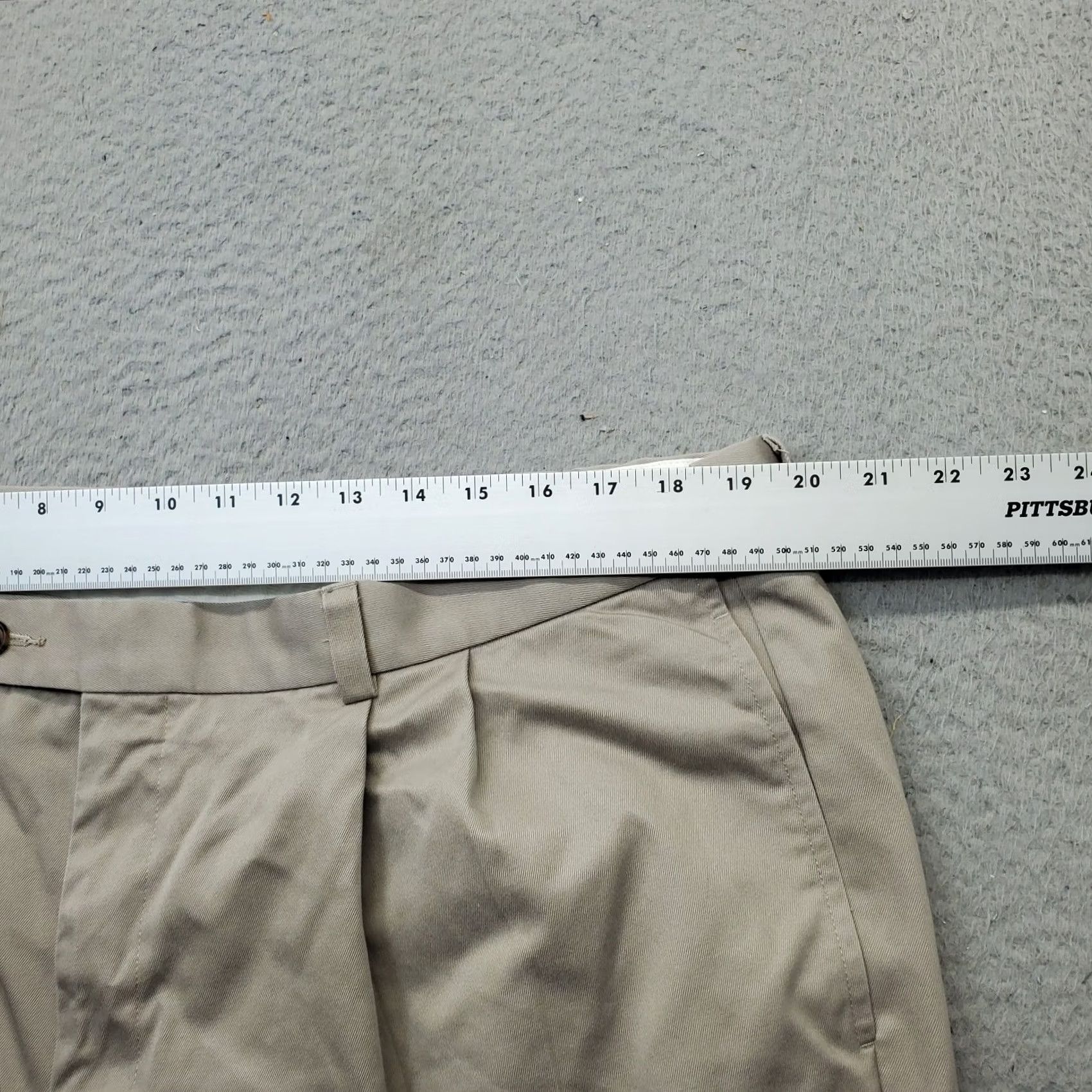 Joseph Joseph & Feiss Mens Chino Pants 40x30 Tan Pleated Low Waist Straight Leg Cuffed Shirt Size 40 Mens Size US 40 / EU 56 - 6 Thumbnail