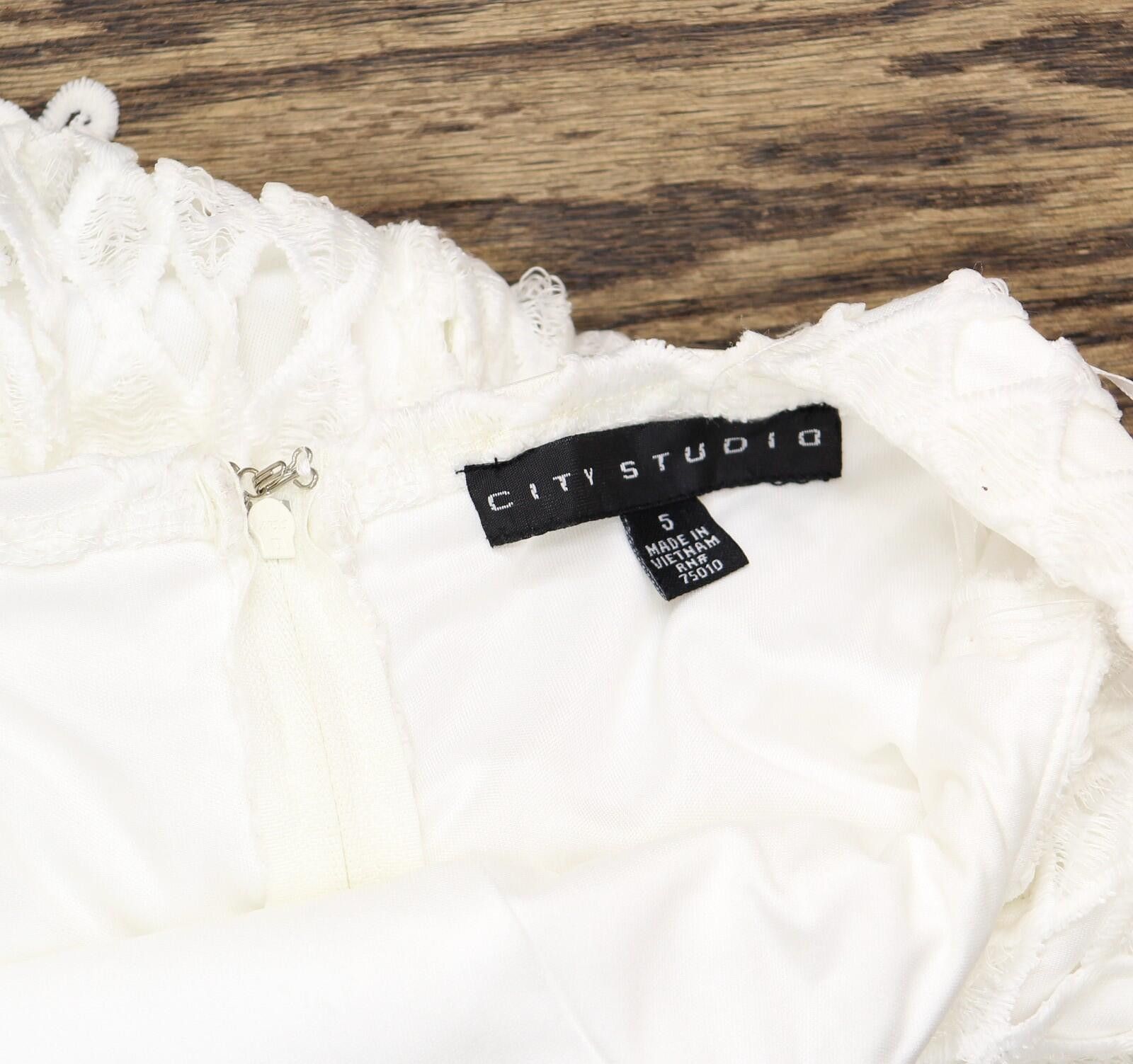 Other Nwt City Studio Sheath Lace Skater Dress 6642gx1at1 White 5 Size M / US 6-8 / IT 42-44 - 4 Thumbnail