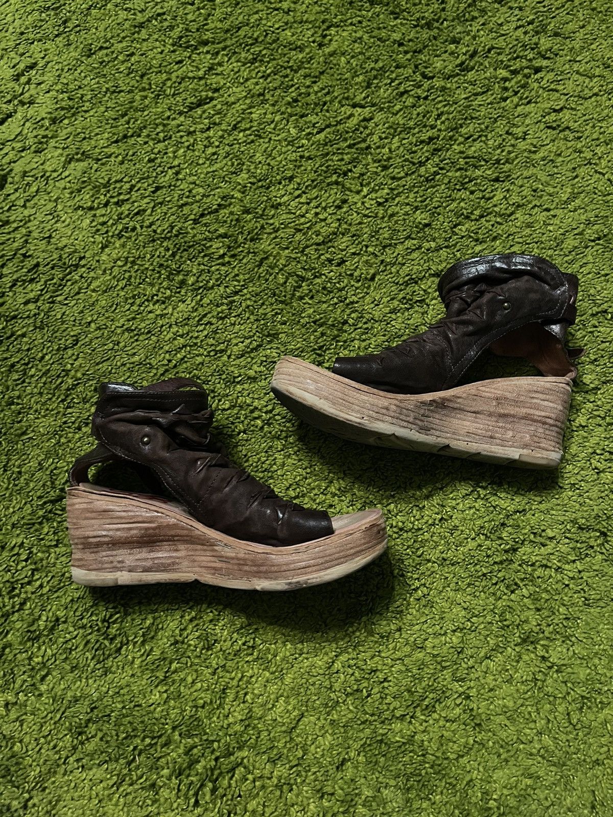 A.S.98 × Designer Airsteps A.S. 98 avant garde real leather sandals shoes Size US 9 / IT 39 - 3 Thumbnail