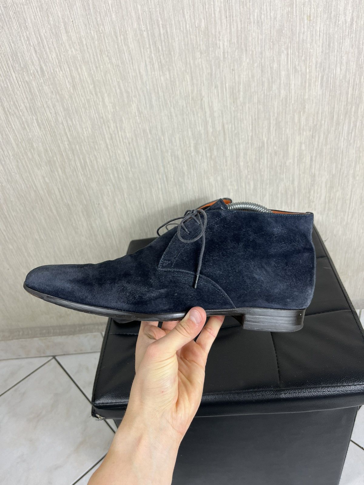 Santoni Santoni for Oger suede leather high top boots shoes handmade Size US 8.5 / EU 41-42 - 16 Thumbnail