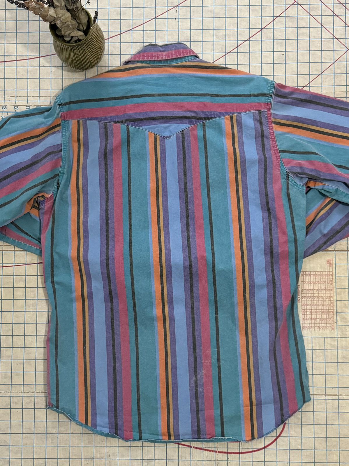 Vintage × Wrangler Vintage Wrangler Brushpopper Striped Button Up Western Shirt Size US L / EU 52-54 / 3 - 12 Thumbnail