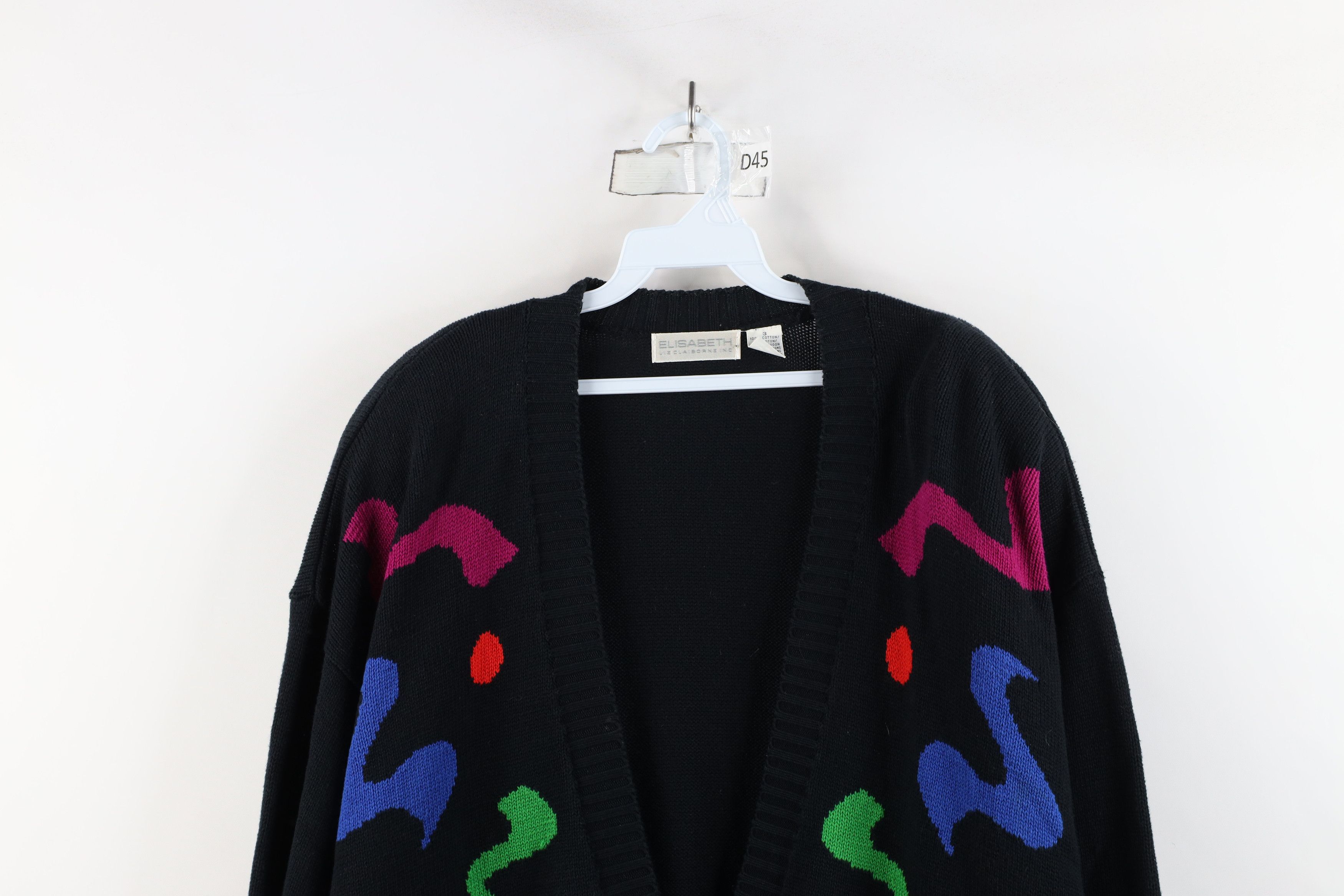 Vintage Vintage 90s Streetwear Geometric Knit Cardigan Sweater Size 3XL / US 20-22 - 2 Thumbnail