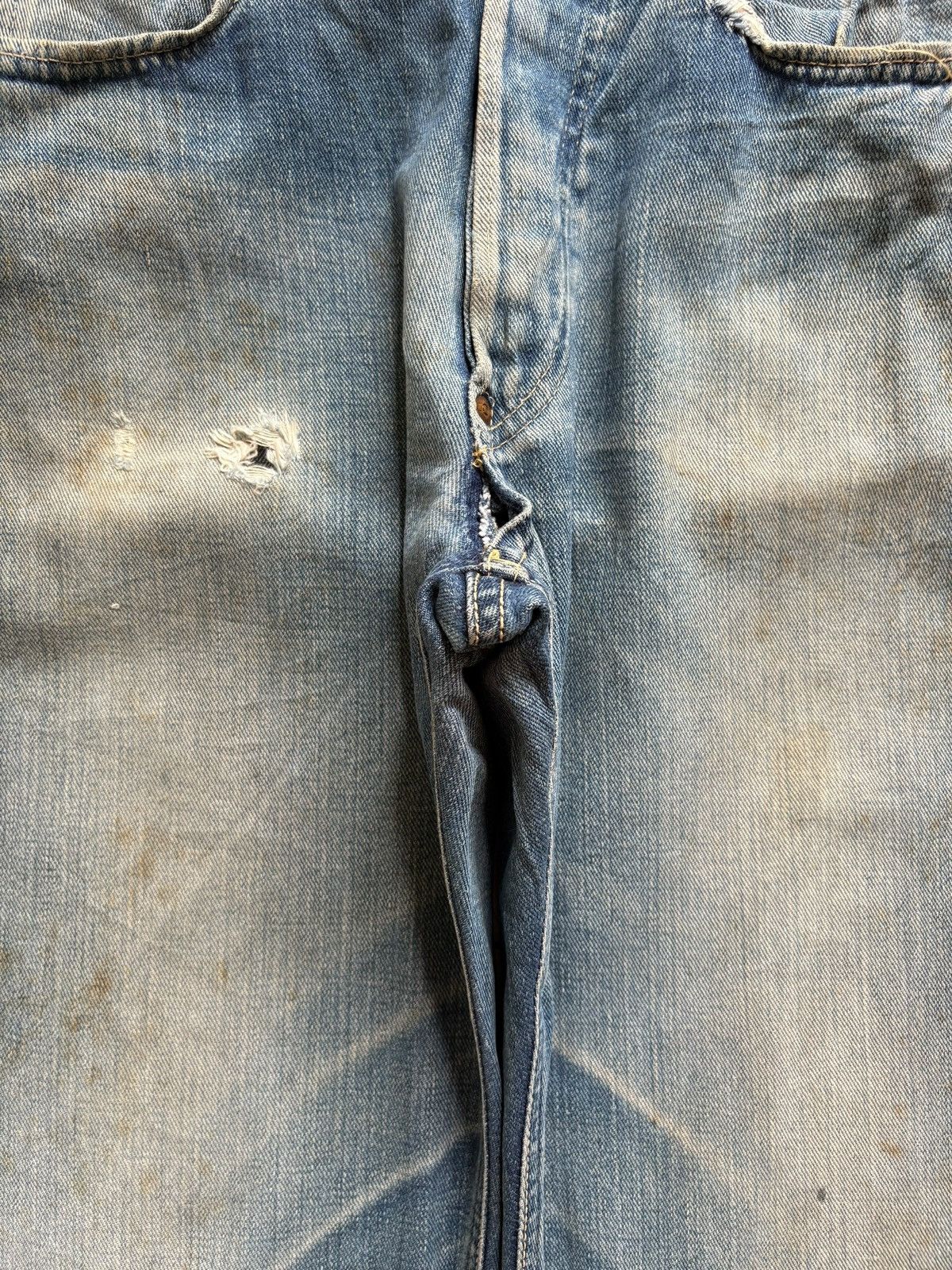 Lee Vintage 70s Lee Cowboy Selvedge Mud Wash Baggy Jeans Size US 30 / EU 46 - 7 Thumbnail