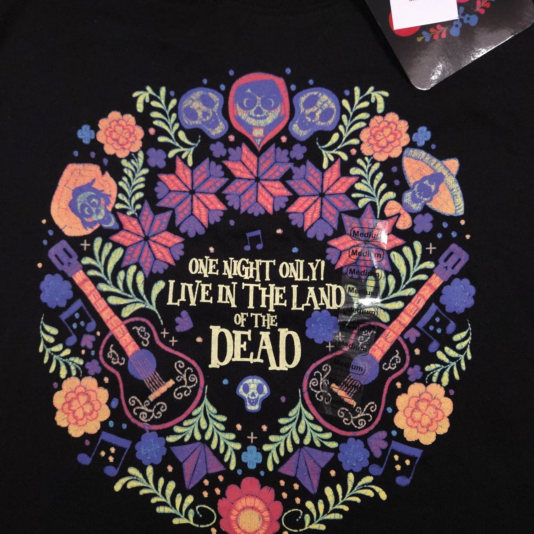 Disney VINTAGE Disney Pixar Coco Shirt Adult Medium Black Live in Land of the Dead Graphic Tee Size US M / EU 48-50 / 2 - 4 Thumbnail
