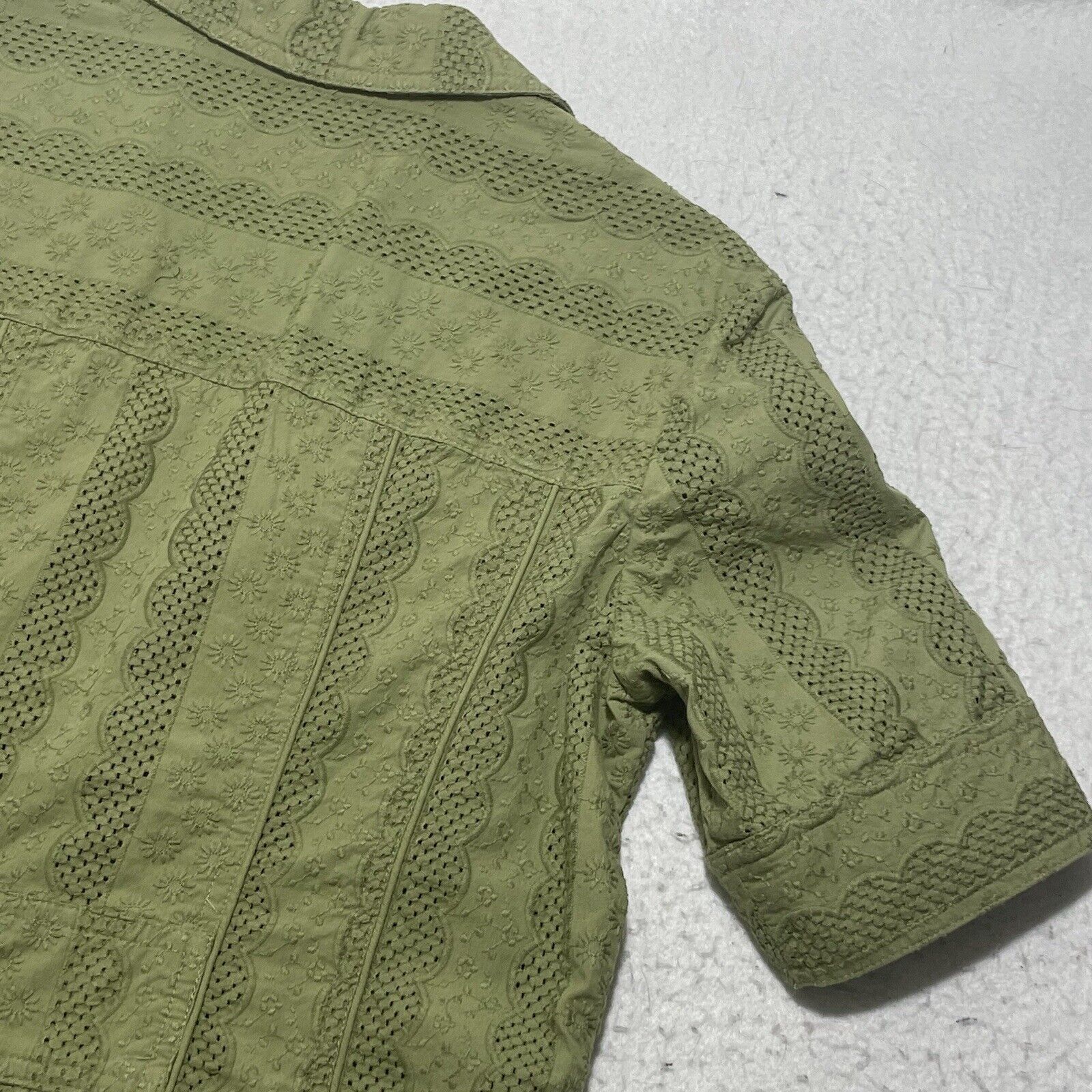 Coldwater Creek Coldwater Creek 10 Collared Open Knit Hook & Eye Clasp Top Size L / US 10 / IT 46 - 13 Thumbnail