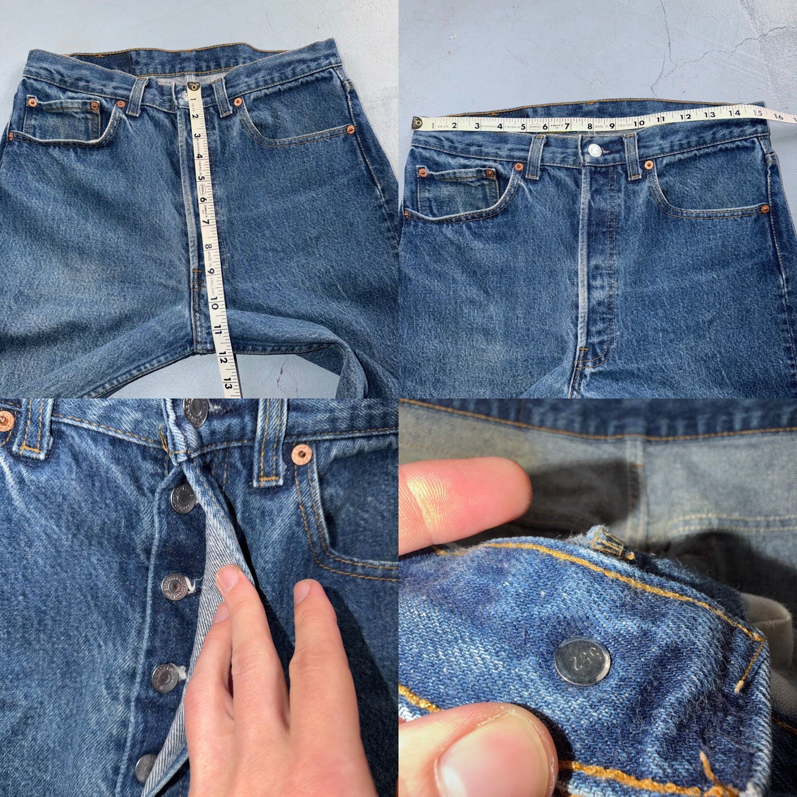 Levi's Levi's 501 Vintage 80s USA Jeans Levis Straight 501 Blue Light Wash 33x33 501 Series 90s USA Denim Cotton Classic Button Size US 33 - 8 Thumbnail