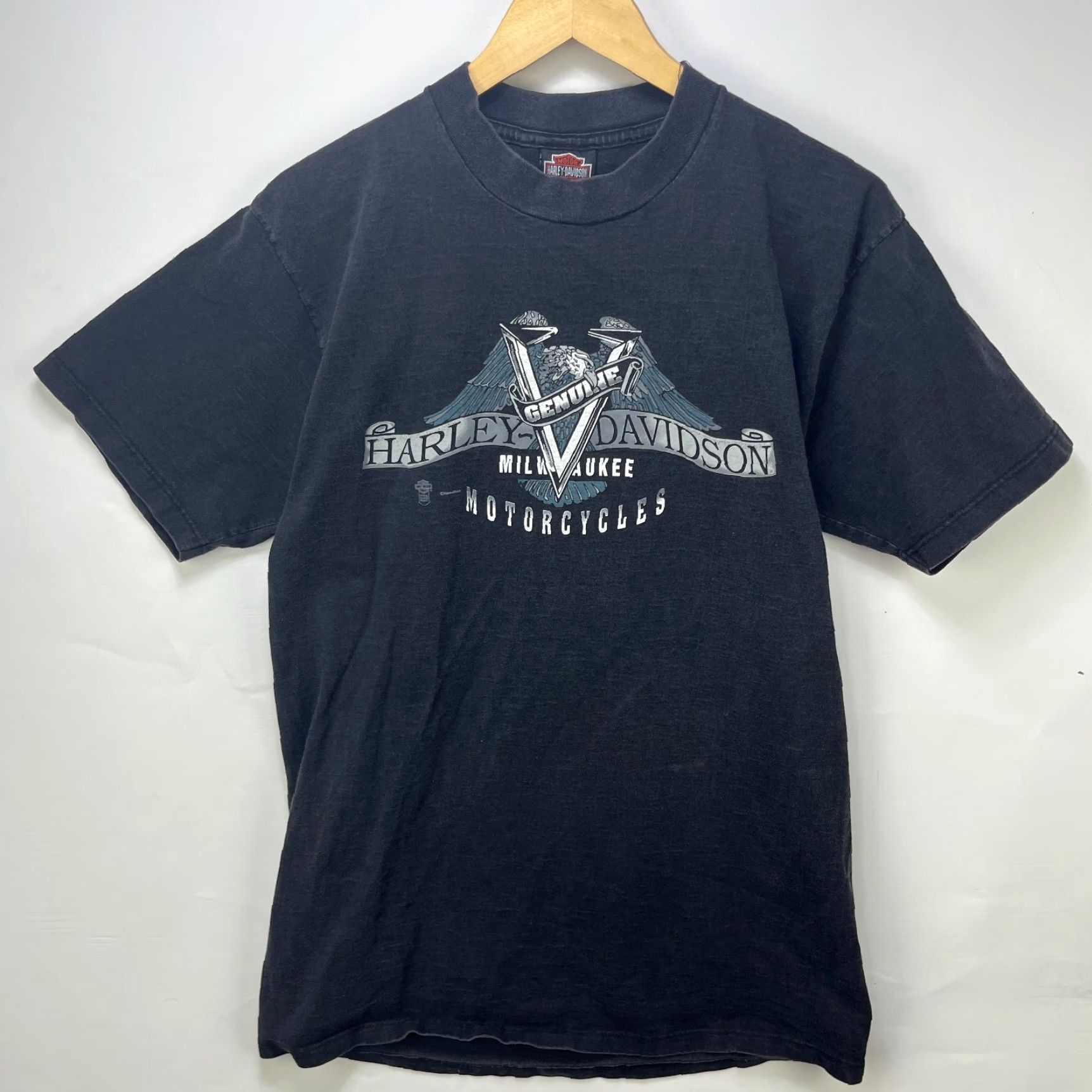 Harley Davidson VINTAGE Harley-Davidson T-Shirt Large Men 90s Eagle Sun Faded Black Canada Huntsville Size US L / EU 52-54 / 3 - 5 Thumbnail