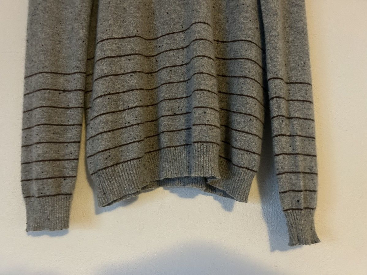 Marni Marni Grey Cashmere Knit Sweater with Striped Detail Size US S / EU 44-46 / 1 - 9 Thumbnail