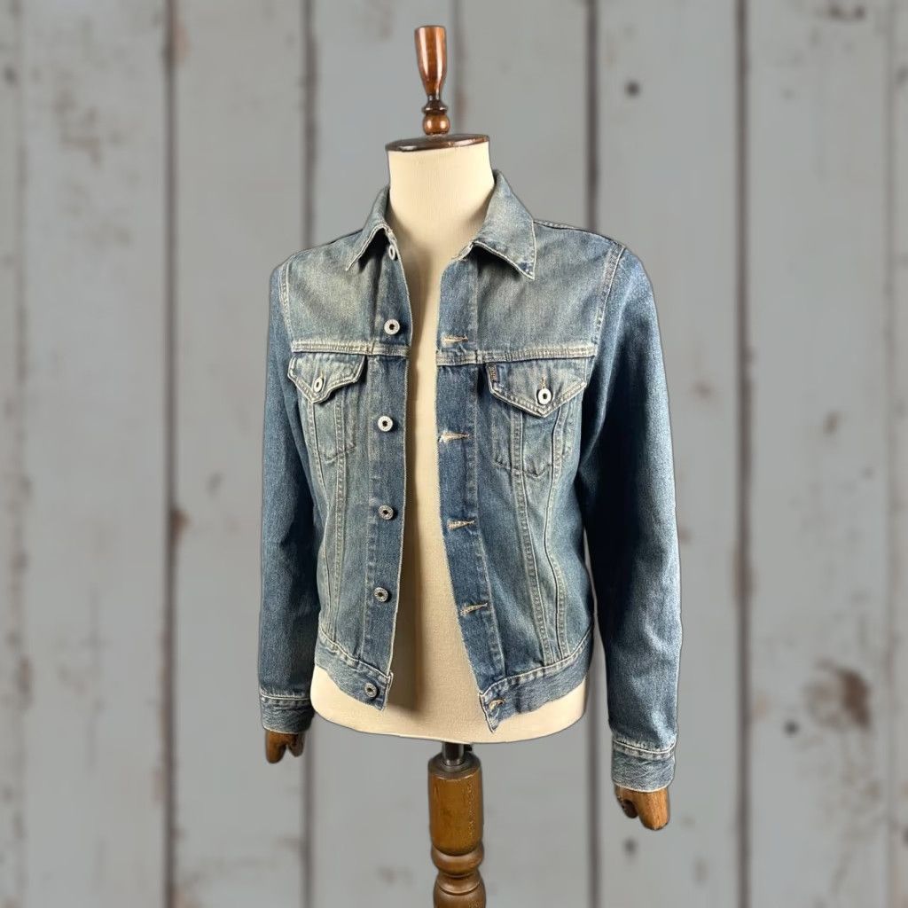 Replay Replay Mens Jacket Denim Blue Long Sleeve Front Zip Bomber Regular Size M Size US M / EU 48-50 / 2 - 1 Thumbnail