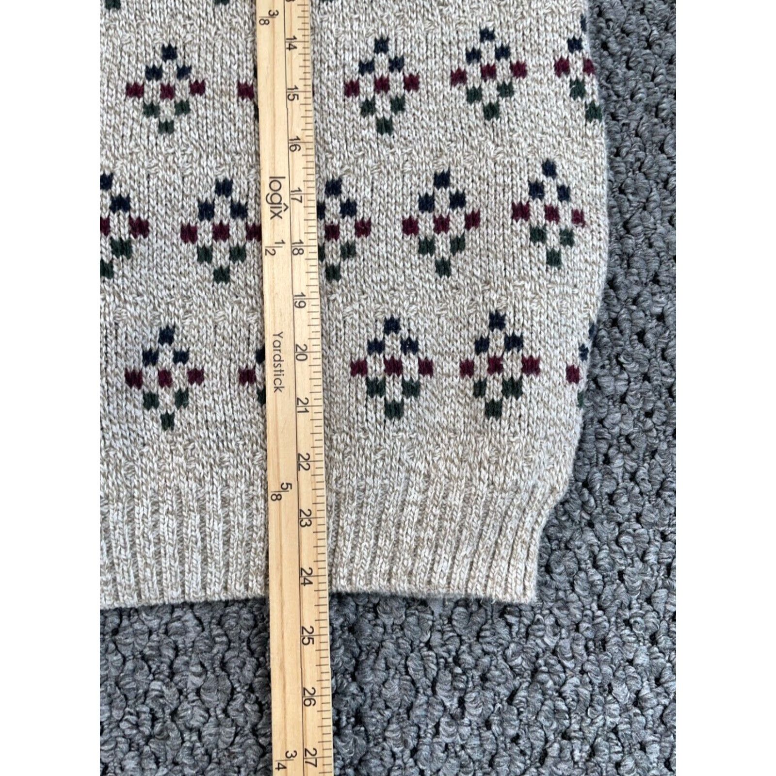 Vintage VINTAGE Towncraft 90s Geometric Pattern Sweater Adult XL Gray Chunky Knit Heavyweight Mens Size US XL / EU 56 / 4 - 7 Thumbnail