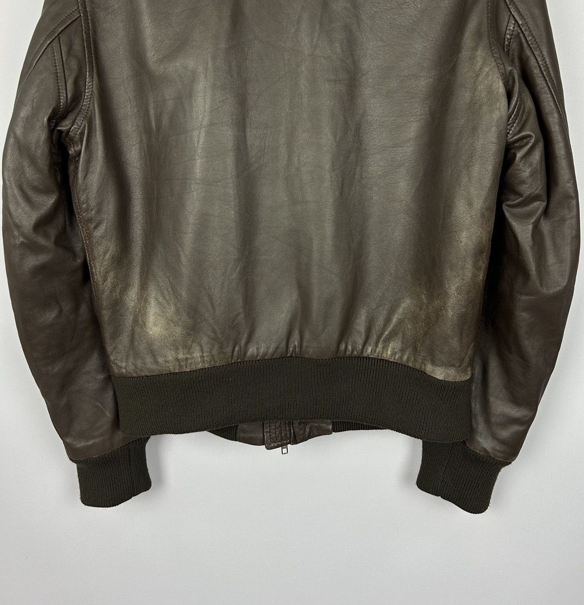Hackett Hackett Leather Brown Bomber Jacket Size M Size US M / EU 48-50 / 2 - 11 Thumbnail