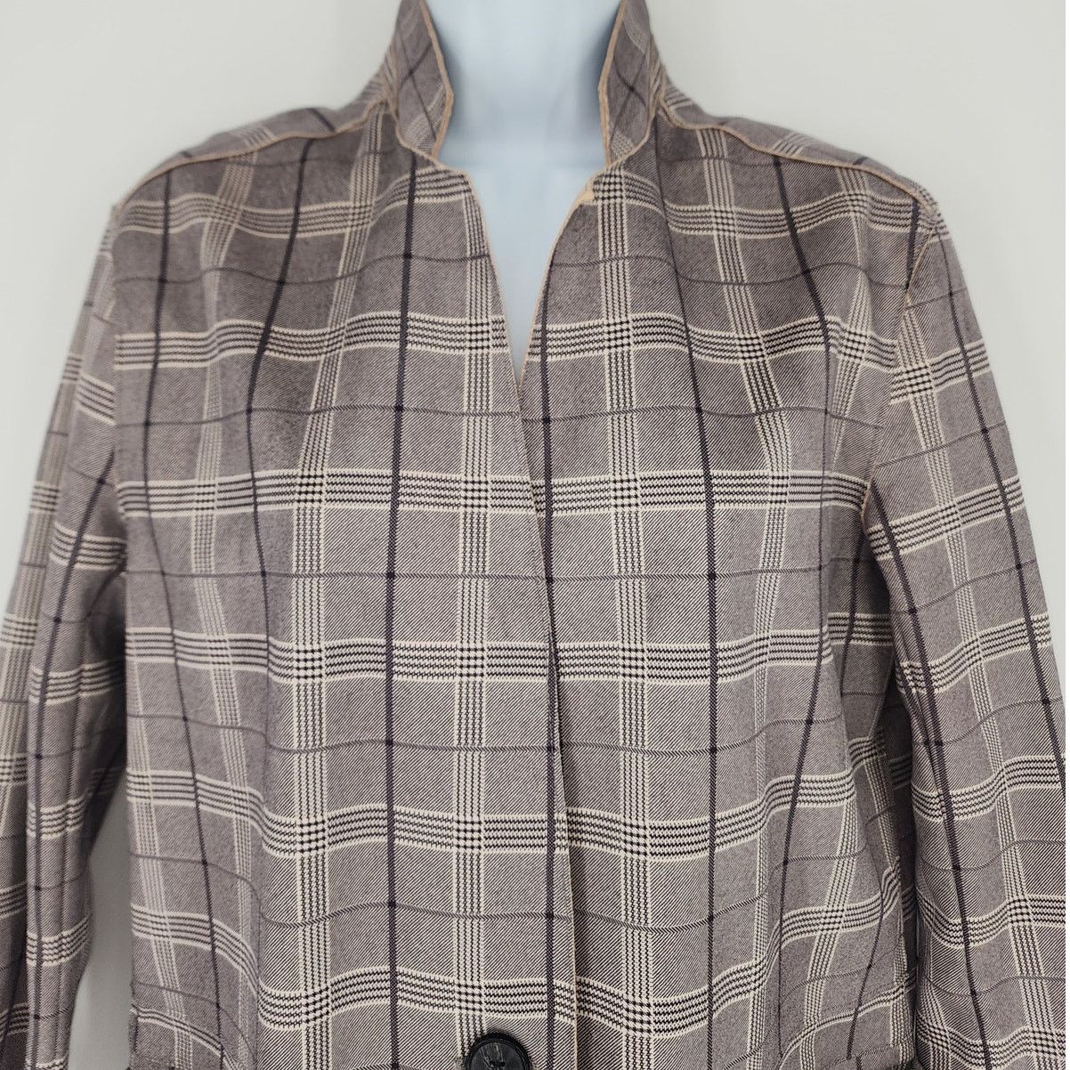 BLANKNYC BlankNYC Plaid Button Front Longline Coat Gray Check Size XS Size XS / US 0-2 / IT 36-38 - 5 Thumbnail
