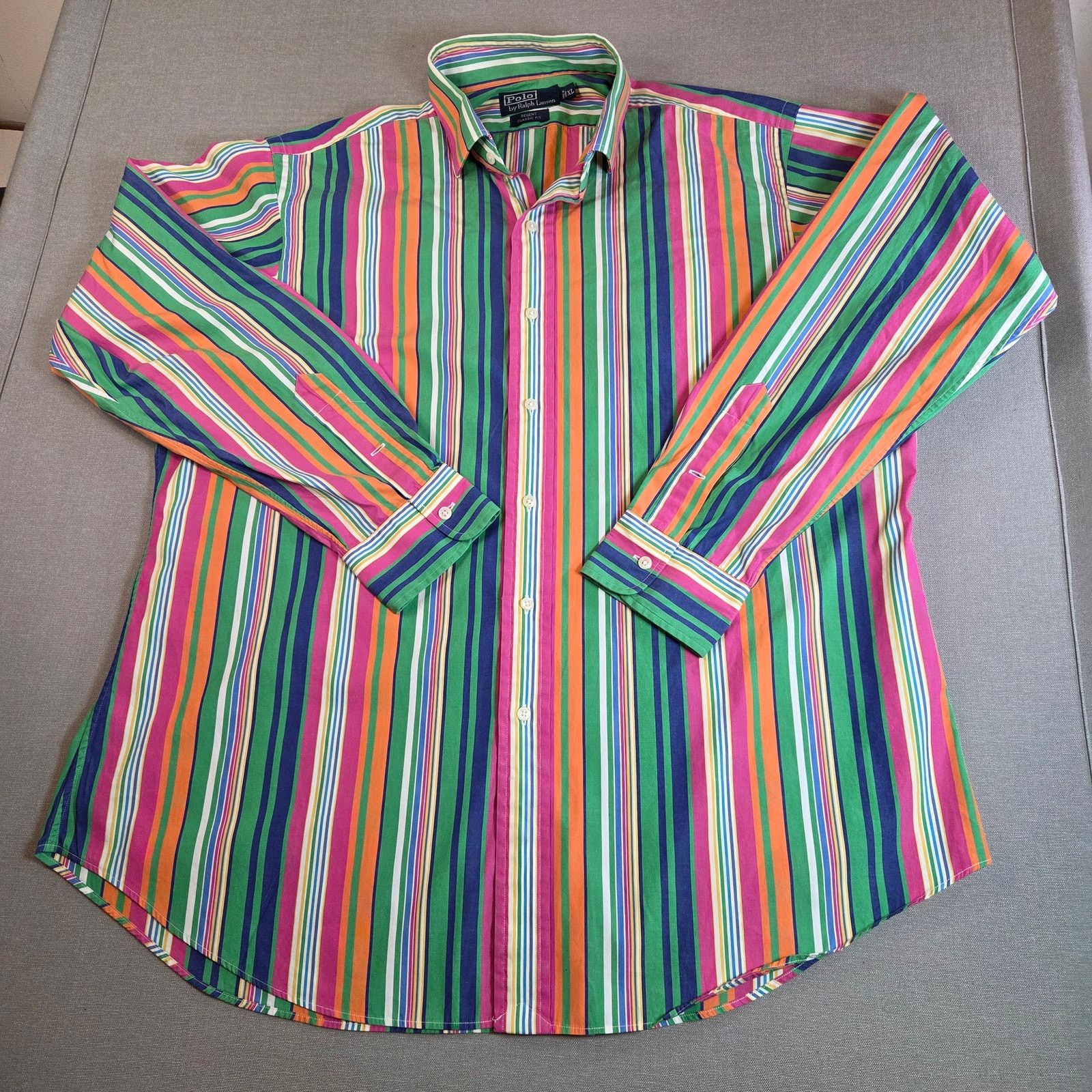 Polo Ralph Lauren Ralph Lauren Regent Fit Multicolor Stripe Shirt XL Size US XL / EU 56 / 4 - 1 Thumbnail
