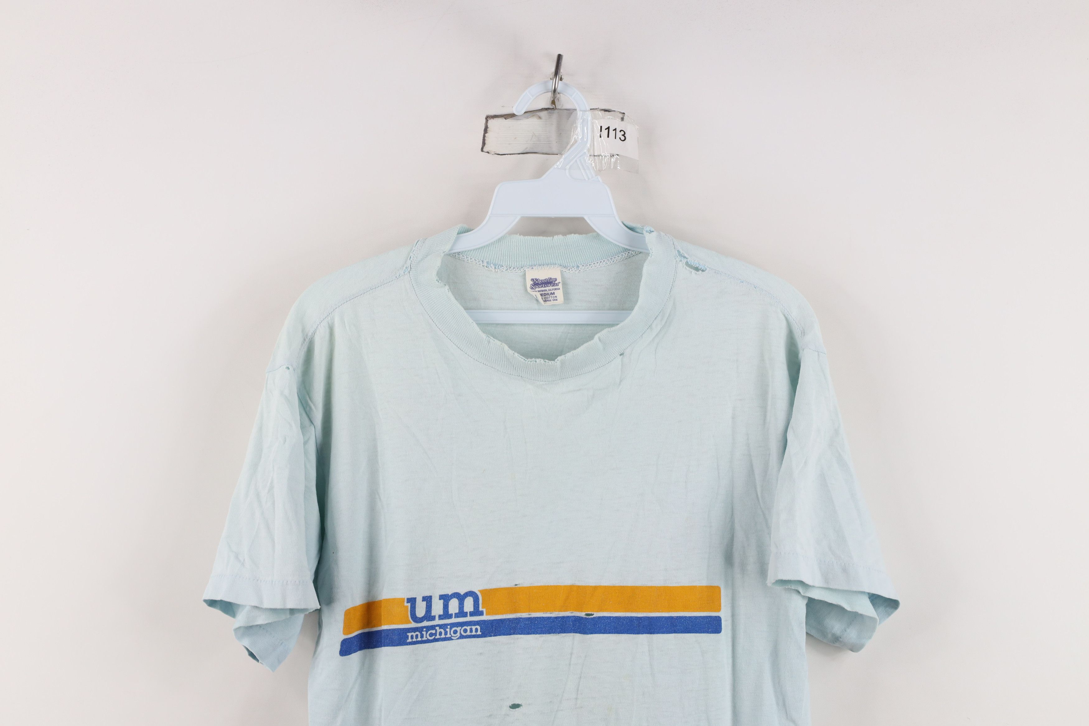 Vintage Vintage 70s Spell Out University of Michigan T-Shirt USA Size US M / EU 48-50 / 2 - 2 Thumbnail