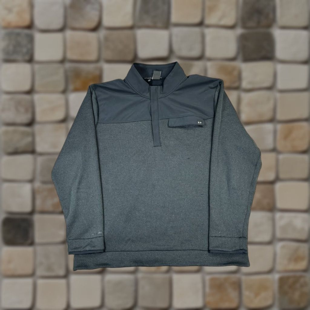 Under Armour Under Armour Storm Sweater Mens 2XL Gray Mock Neck Pullover Long Sleeve Logo fleece Weather Outdoor Casual Athletic Sport Shirt Mens Size US XXL / EU 58 / 5 - 1 Thumbnail