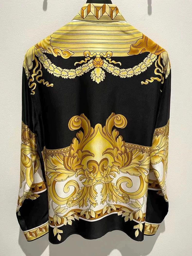 Versace Versace Baroque mulberry silk shirt Size US M / EU 48-50 / 2 - 2 Thumbnail