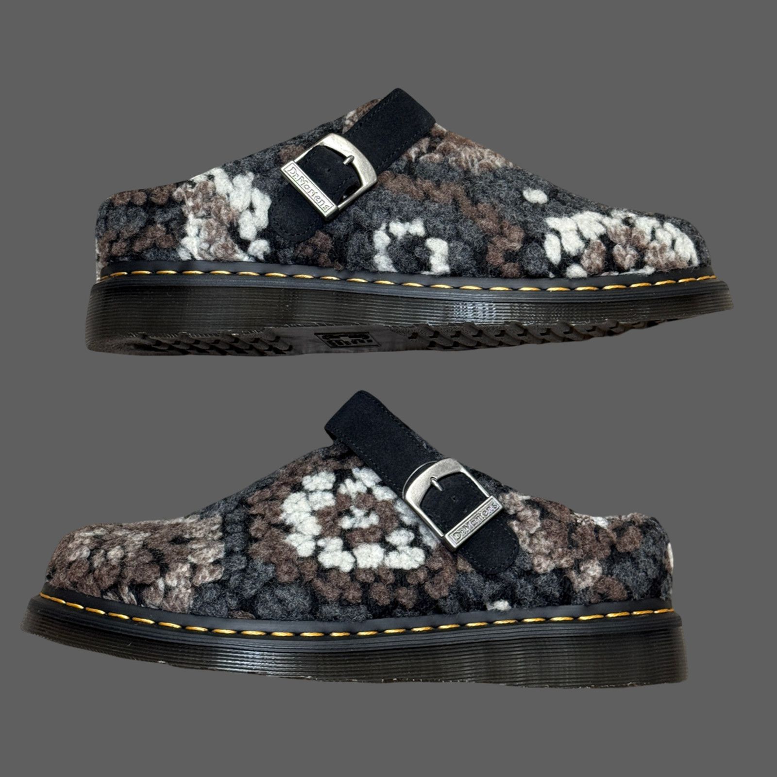 Dr. Martens Dr. Martens Isham Crochet Wool Suede Mules in 