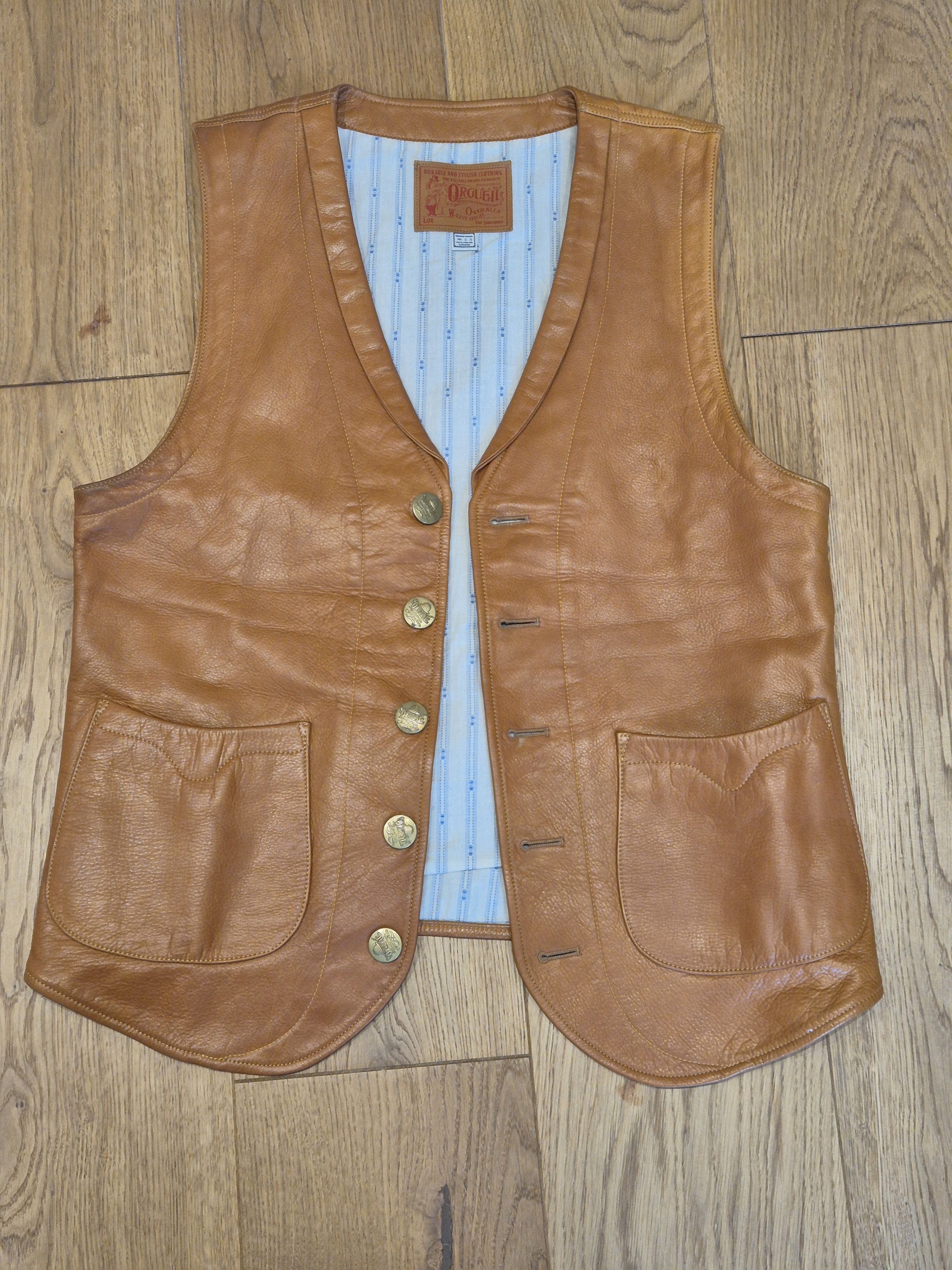 Orgueil Orgueil Leather Vest Size 44R - 1 Thumbnail