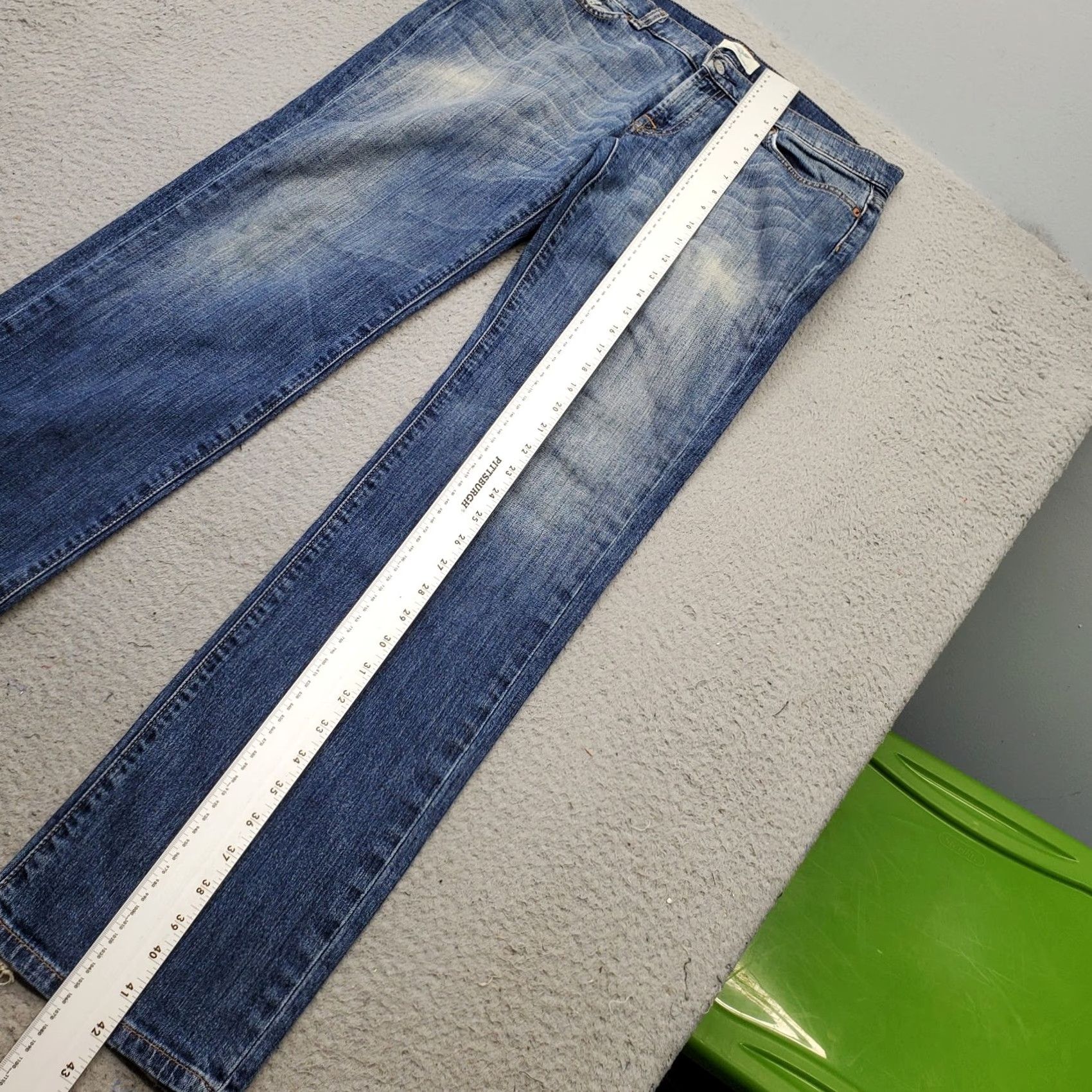 Denime Uncharted Territory Jeans Womens Size 31 Blue Denim Straight Leg 5-Pocket Stretch Regular Fit 32.25 Inseam Mens Womens Size 24" / US 00 / IT 34 - 5 Thumbnail