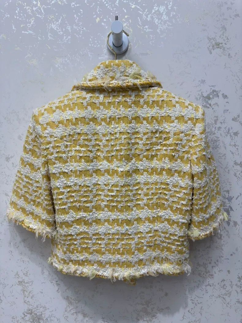 Chanel Chanel Waterfall Series Yellow Tweed Short Coat Size XS / US 0-2 / IT 36-38 - 2 Thumbnail