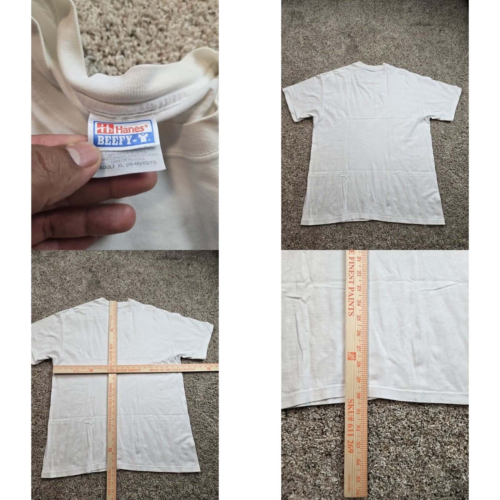 Hanes Vintage Hanes Beefy-T T Shirt XL Men White Short Sleeve Graphic Y2K 90s Nerd Community Logo Shirts Mens Size US XL / EU 56 / 4 - 8 Thumbnail