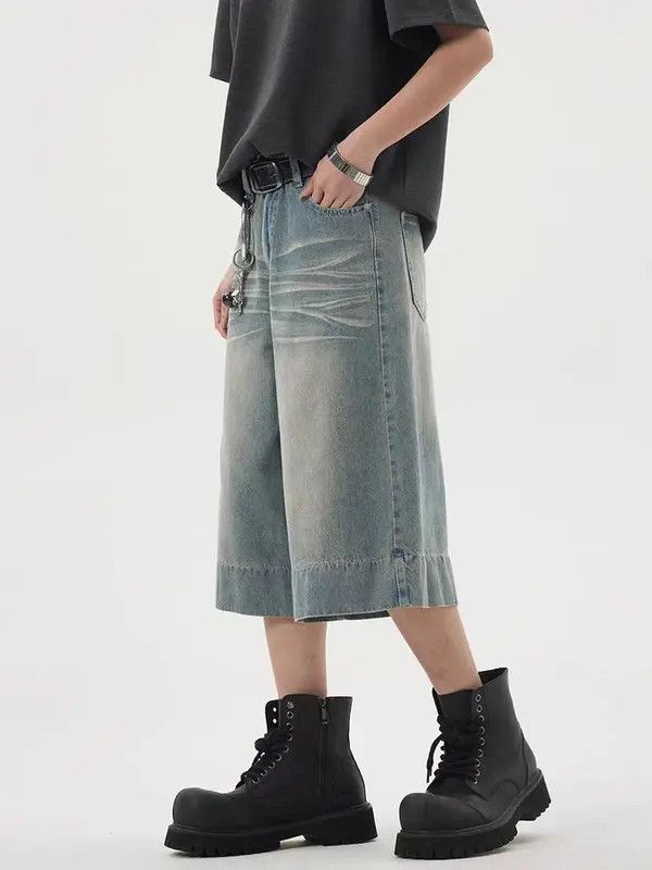 Japanese Brand VIBE Vintage washed haze blue loose denim shorts Size US 32 / EU 48 - 5 Thumbnail